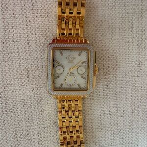 Gold Women's Watch with Diamond Accents